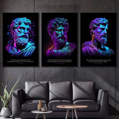 neon marcus aurelius, epictetus & zeno of citium bundle