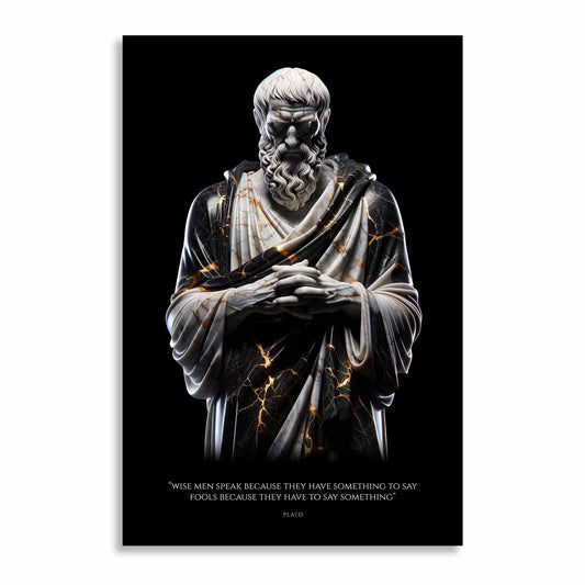 Stoic Emporium Canvas / M 40 x 60cm / Default Stoic Emporium Canvas plato the wise stoic mindset, motivation quotes, motivational, stoicism, inspirational philosopher Epictetus, Seneca, Marcus Aurelius, Meditations, plexiglass painting, motivational art, canvas, glas schilderij