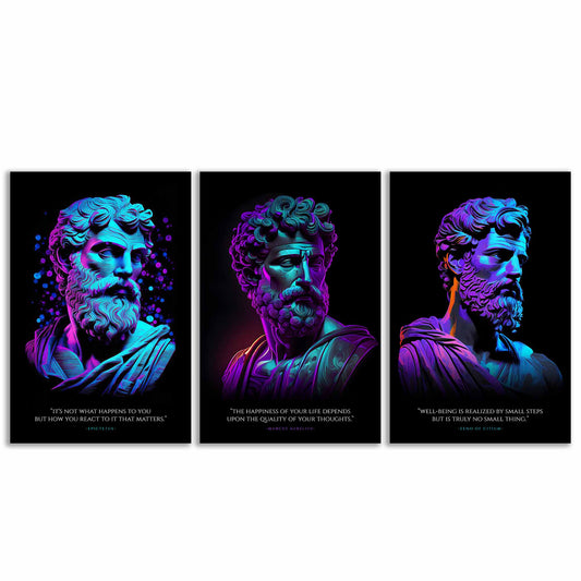 neon marcus aurelius, epictetus & zeno of citium bundle